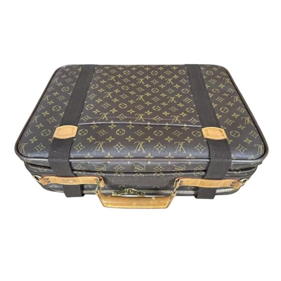 Louis Vuitton Monogram 21" Canvas Satellite 53 Soft Suitcase Leather LV Travel - Picture 7 of 16